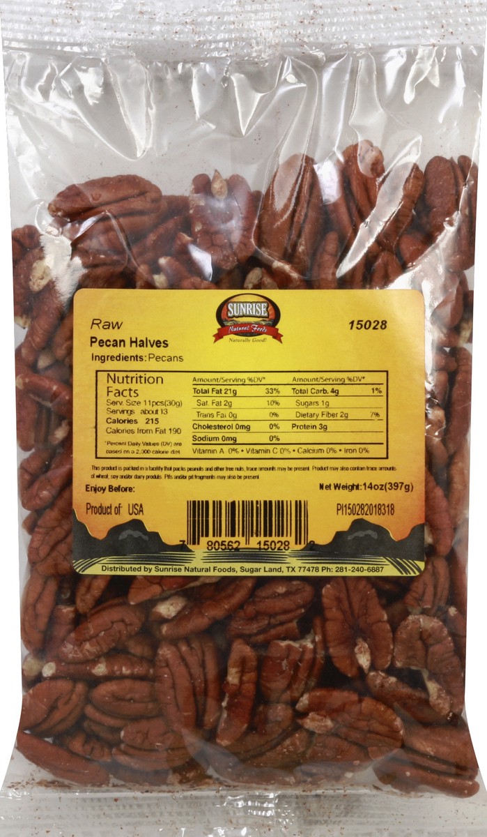 slide 5 of 5, Sunrise Natural Foods Pecan 14 oz, 14 oz