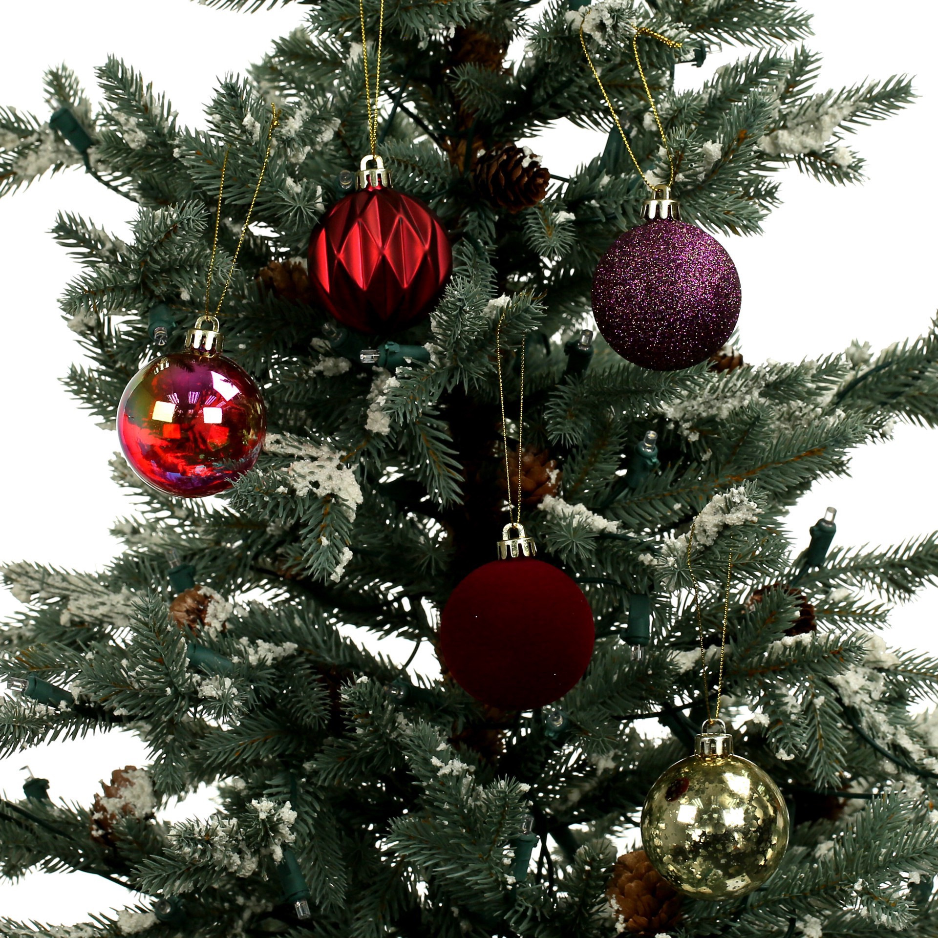 slide 2 of 3, 5 Pack 2.2" Burgundy Shatterproof Ball Ornaments By Ashland, 5 ct