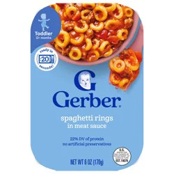 Gerber Mealtime for Toddler Spaghetti Rings 6 oz Meals Bowl