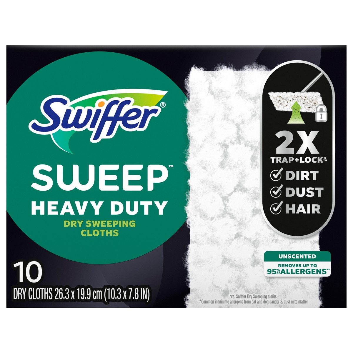 slide 1 of 8, Swiffer Heavy Duty Sweeper Dry Cloth, 10 ct