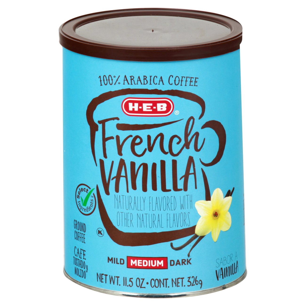 slide 1 of 1, H-E-B Select Ingredients French Vanilla Ground Coffee - 11.5 oz, 11.5 oz