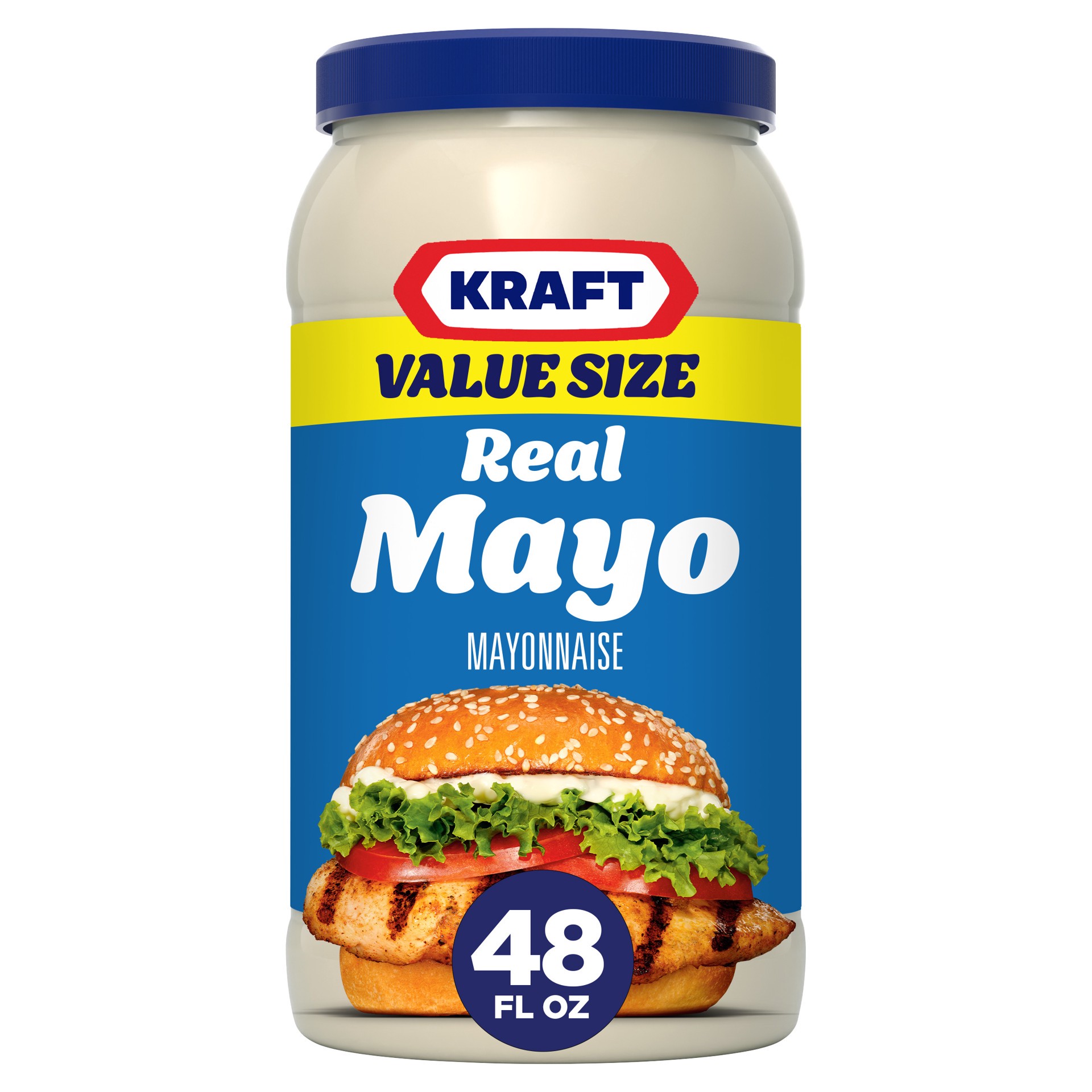 slide 1 of 9, Kraft Real Mayo Creamy & Smooth Mayonnaise, 48 fl oz Jar, 48 fl oz