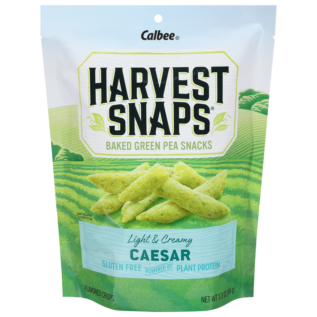slide 1 of 3, Harvest Snaps Caesar Green Pea Crisps, 3.3 oz