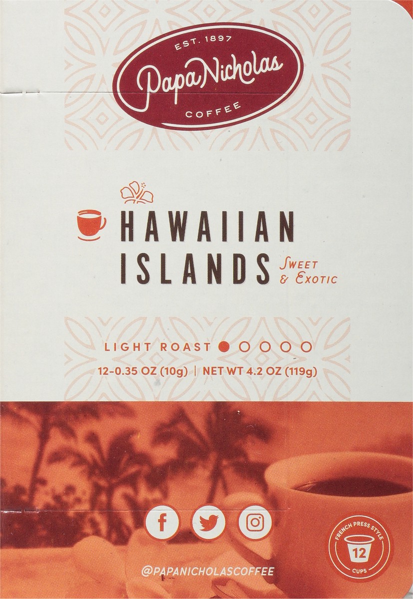 slide 2 of 9, PapaNicholas Coffee Light Roast Sweet & Exotic Hawaiian Islands Coffee - 12 ct, 12 ct