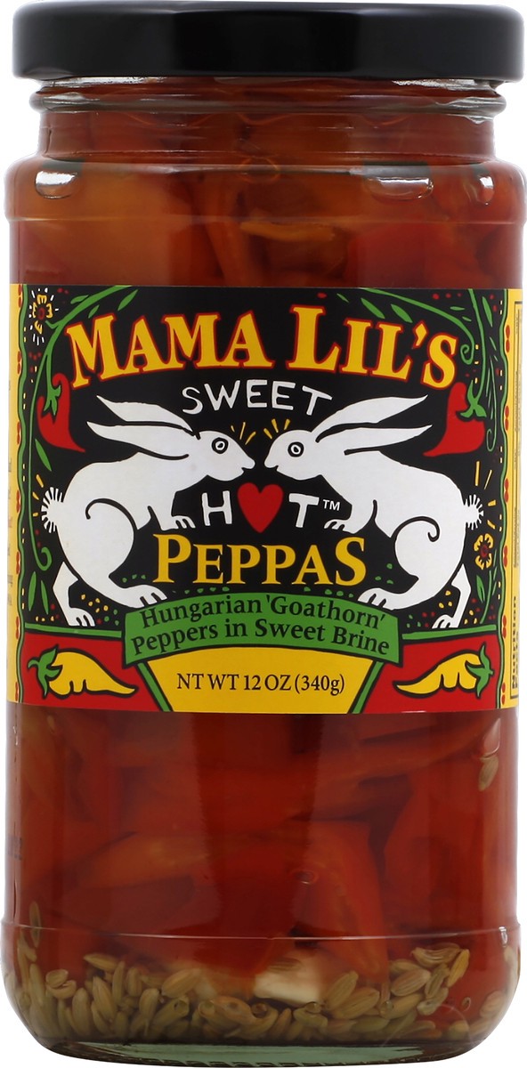 slide 4 of 6, Mama Lil's Sweet Hot Peppas, Goathorn Peppers In Sweet Brine, 12 oz