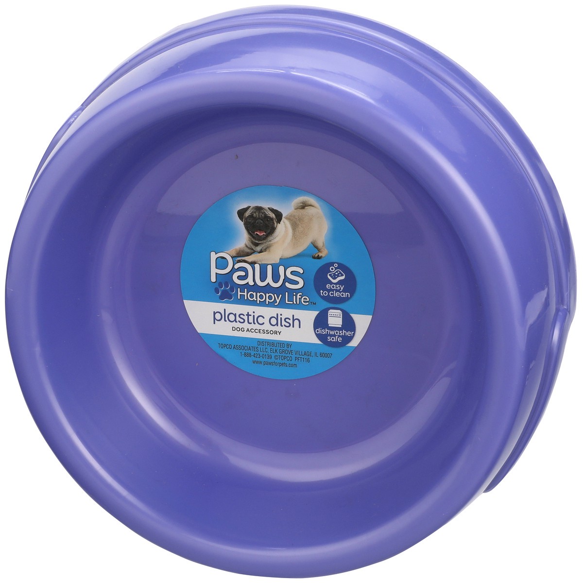 slide 3 of 8, Paws Happy Life Med Plast Dog Dish, 1 ct