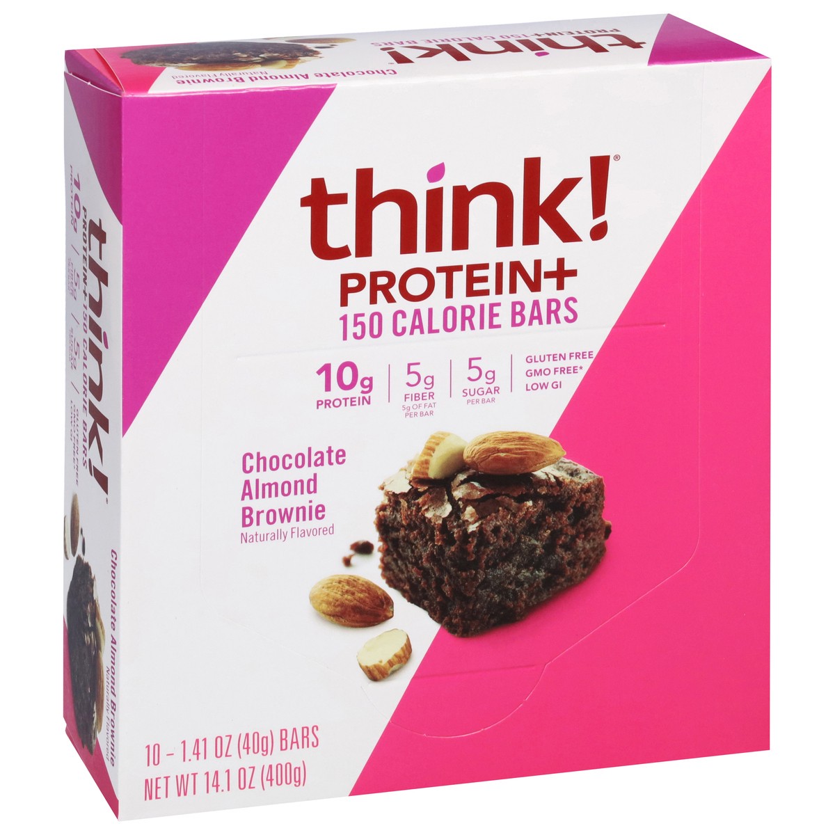 slide 5 of 12, think! thinkThin Chocolate Almond Brownie Protein Bars, 14.1 oz