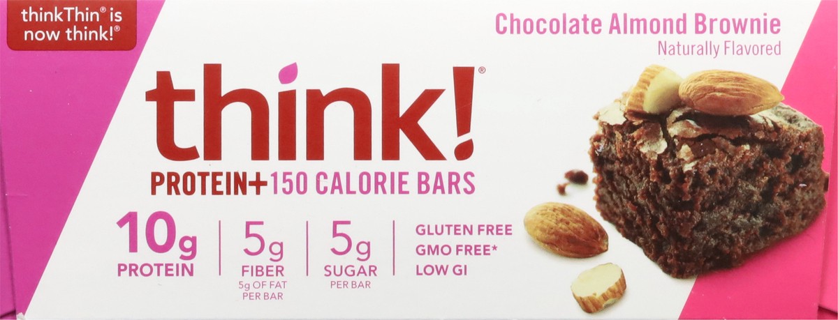 slide 9 of 12, think! thinkThin Chocolate Almond Brownie Protein Bars, 14.1 oz