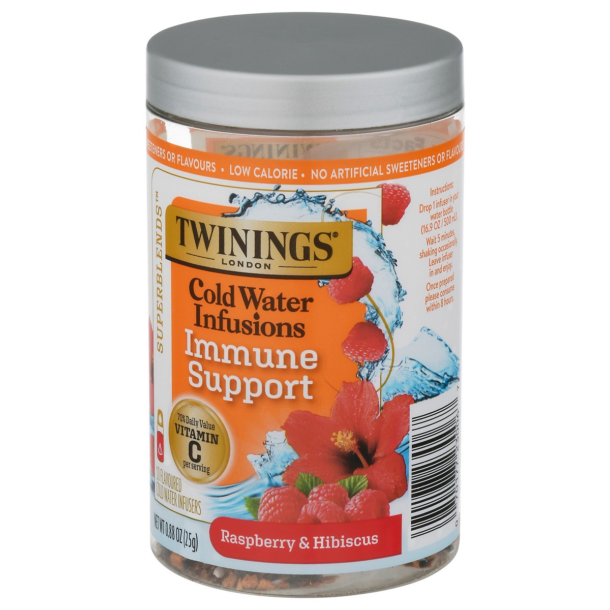 slide 3 of 9, Twinings Superblends Immune Support Raspberry & Hibiscus Cold Water Infusions 10 Infusers, 10 ct