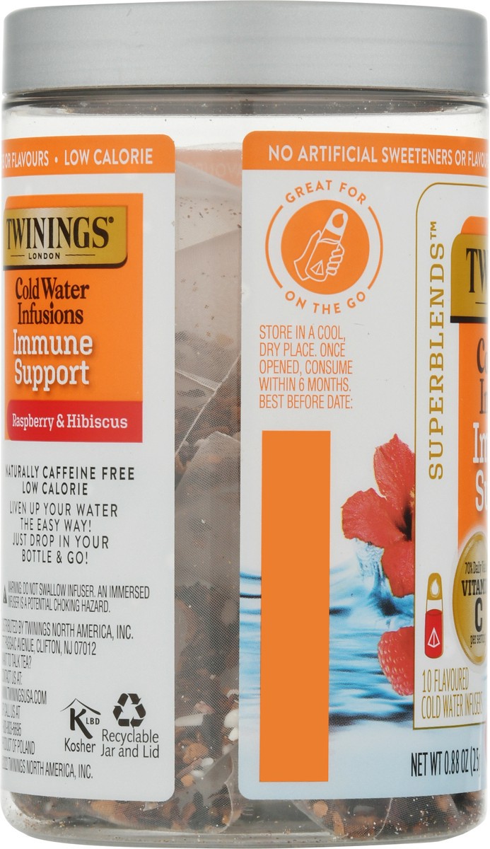 slide 7 of 9, Twinings Superblends Immune Support Raspberry & Hibiscus Cold Water Infusions 10 Infusers, 10 ct