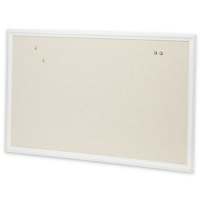 slide 1 of 1, U Brands Wood Framed Linen Bulletin Board - White, 1 ct