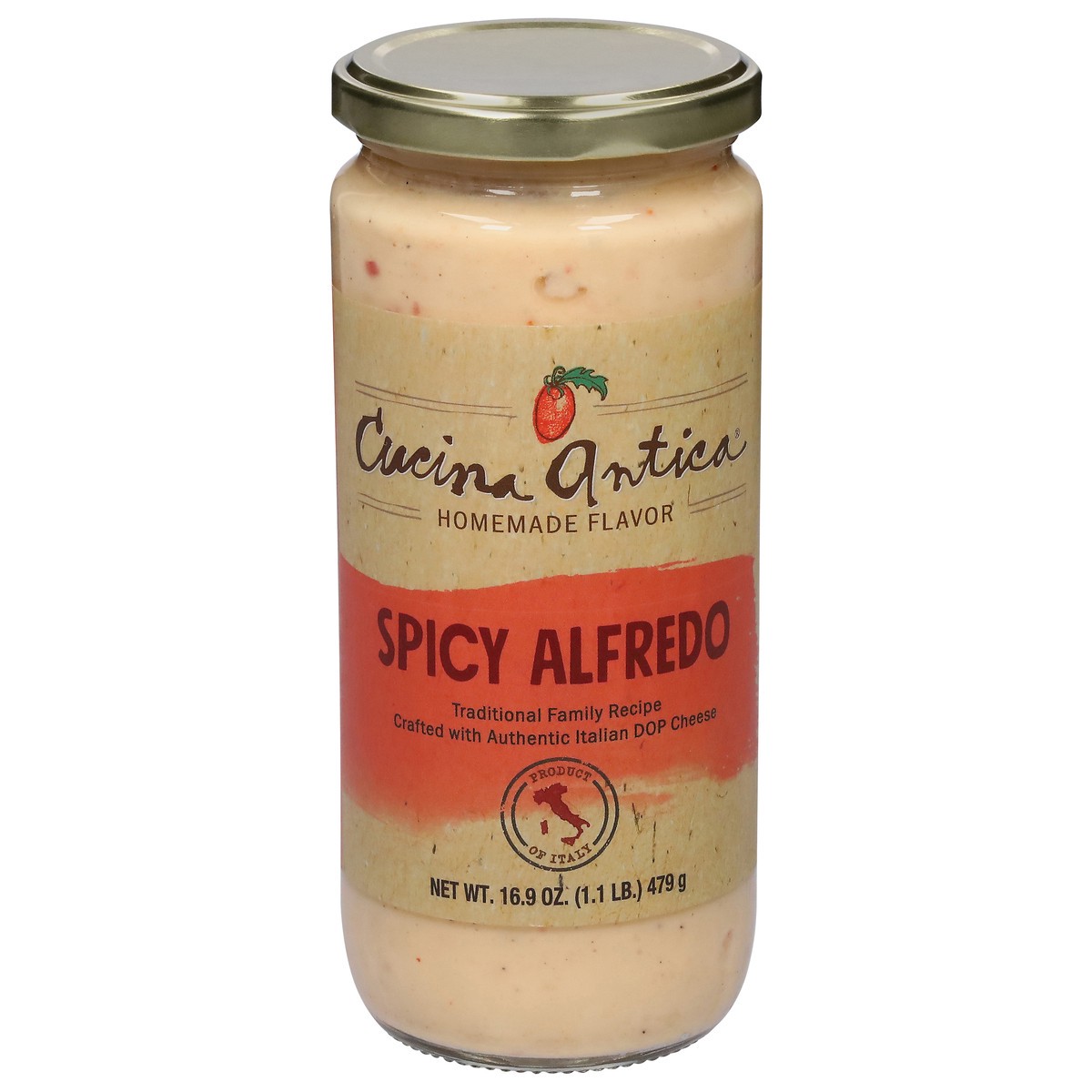 slide 1 of 9, Cucina Antica Spicy Alfredo 16.9 oz, 1 ct