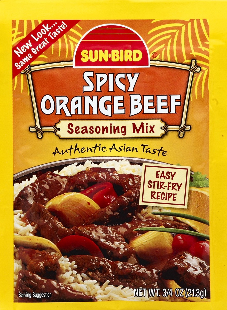 slide 2 of 2, Sun-Bird Spicy Orange Beef Seasoning Mix, 0.75 oz