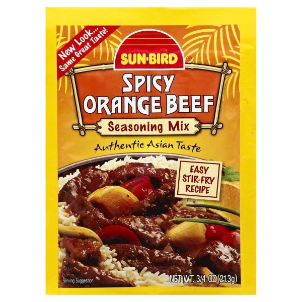 slide 1 of 2, Sun-Bird Spicy Orange Beef Seasoning Mix, 0.75 oz