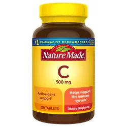 Nature Made Vitamin C 500 mg, Dietary Supplement for Immune Support, 250 Tablets, 250 Day Supply