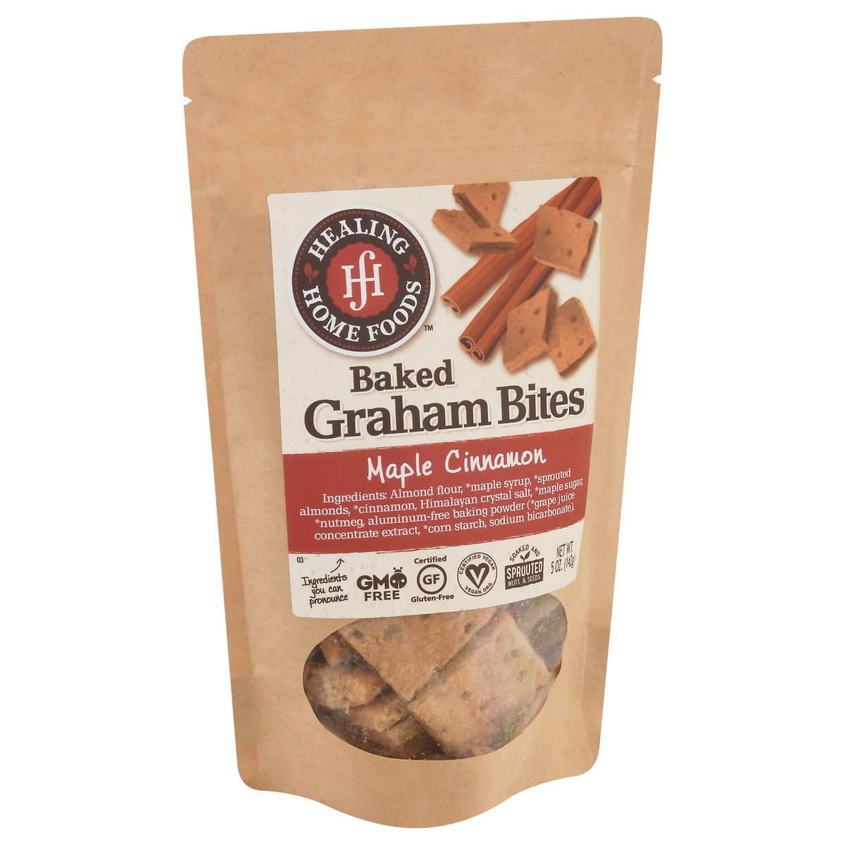 slide 9 of 9, Healing Home Foods Maple Cinnamon Baked Graham Bites 5 oz Stand Pack, 5 oz