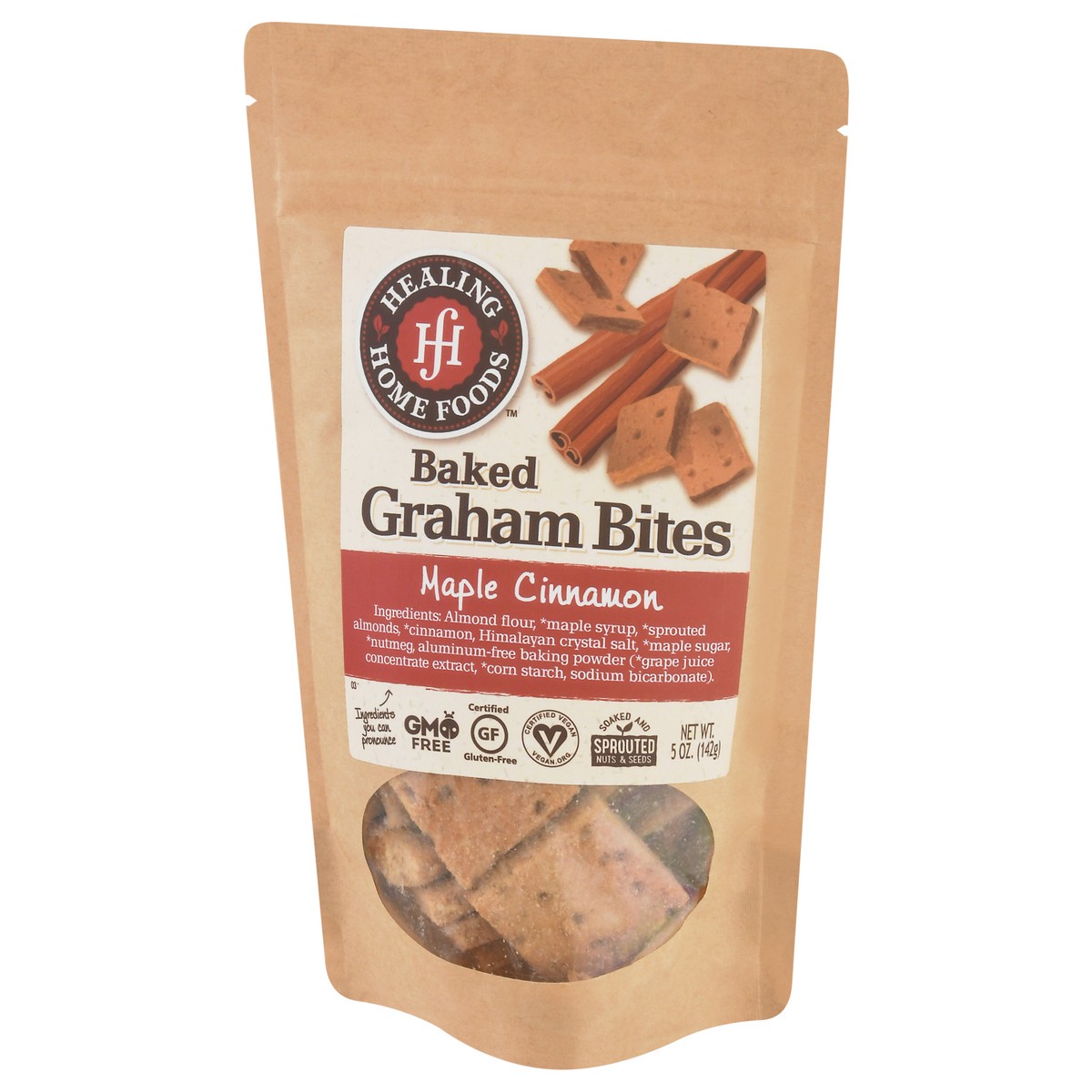 slide 7 of 9, Healing Home Foods Maple Cinnamon Baked Graham Bites 5 oz Stand Pack, 5 oz