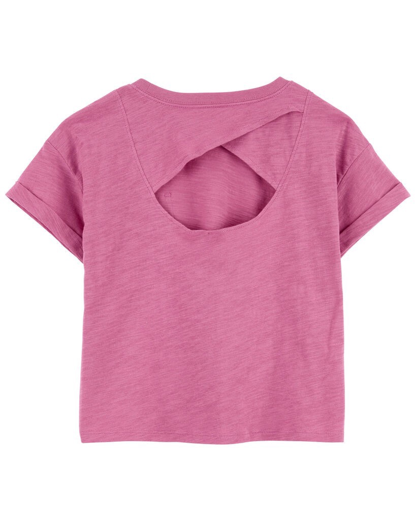 slide 3 of 3, Oshkosh Kid Slub Jersey Open Back Top Pink 10, 1 ct