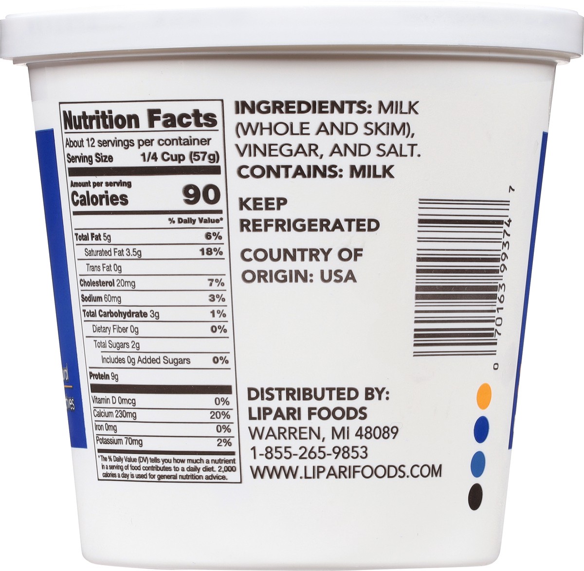 slide 2 of 14, Dairy Fresh Part Skim Ricotta Cheese 24 oz, 24 oz