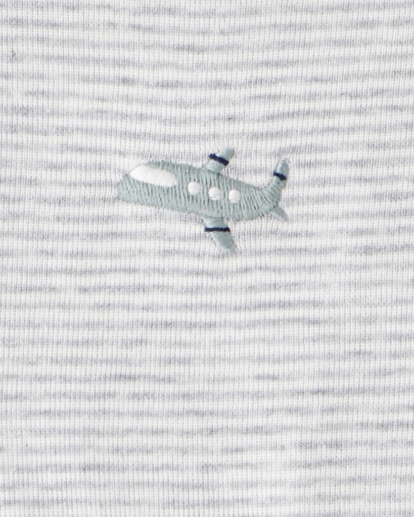 slide 5 of 5, Carter's Baby Boy 3-Piece Airplane Print Long-Sleeve Bodysuit & Pant Set - Blue Green NB, 3 pc