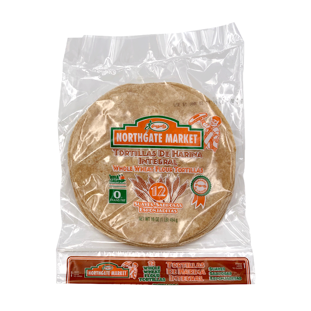 slide 1 of 1, Northgate Whole Wheat Flour Tortillas, 12 ct