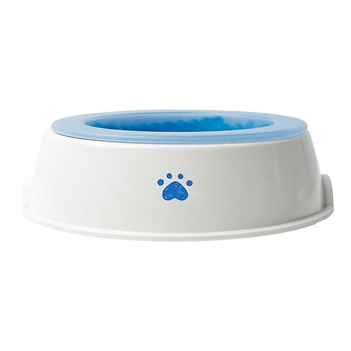 slide 1 of 2, Pawslife Cooling Pet Water Bowl - White/Blue, 1 ct