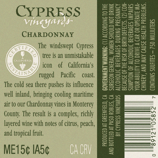 slide 4 of 4, J. Lohr Cypress Vineyards Chardonnay, 750 ml