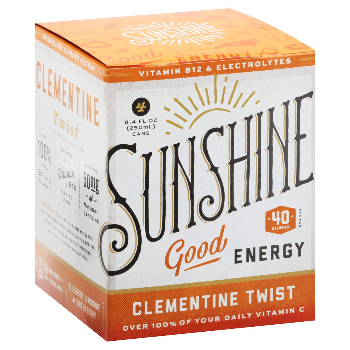 slide 9 of 12, Sunshine Good Clementine Twist Energy Drink 4 ea, 33.6 oz