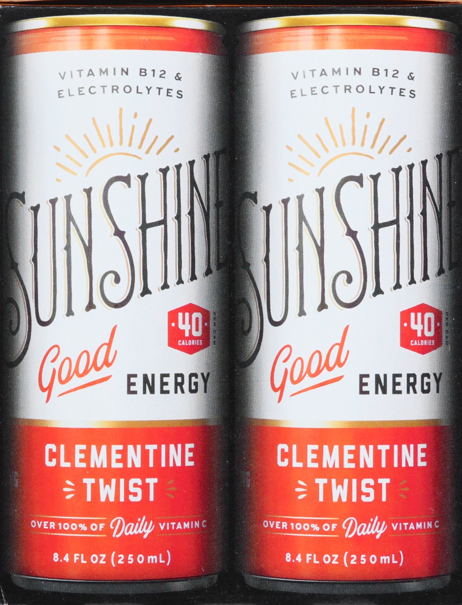 slide 11 of 12, Sunshine Good Clementine Twist Energy Drink 4 ea, 33.6 oz