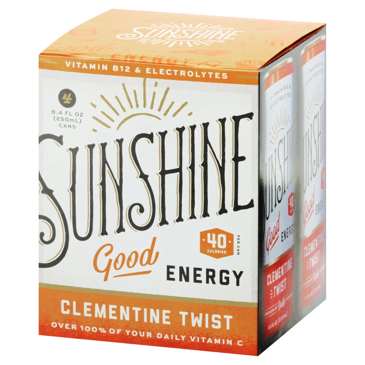 slide 5 of 12, Sunshine Good Clementine Twist Energy Drink 4 ea, 33.6 oz