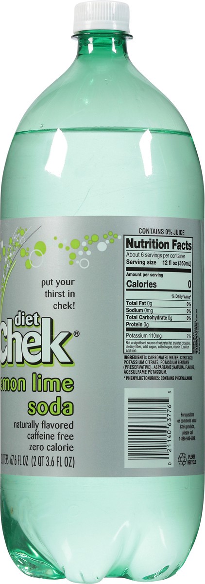 slide 7 of 11, Chek Diet Lemon Lime Soda- 2 liter, 2 liter