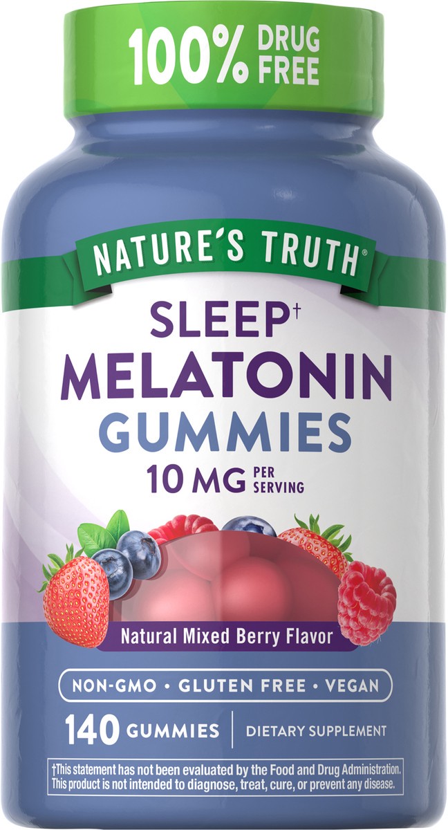 slide 6 of 8, Nature's Truth NT Melatonin 10 mg 140 Gummies (per 2), 140 ct
