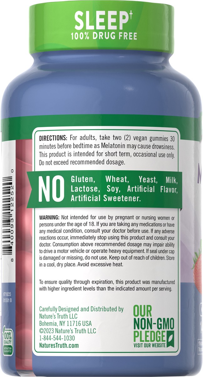 slide 7 of 8, Nature's Truth NT Melatonin 10 mg 140 Gummies (per 2), 140 ct