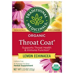 Traditional Medicinals Organic Throat Coat Lemon Echinacea Tea