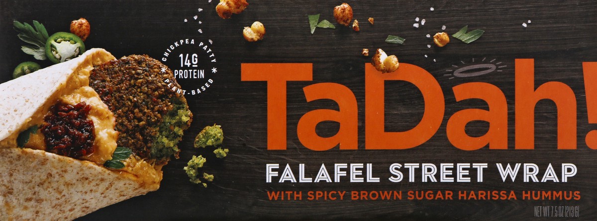slide 4 of 13, Tadah! with Spicy Brown Sugar Harissa Hummus Falafel Street Wrap 7.5 oz, 7.5 oz