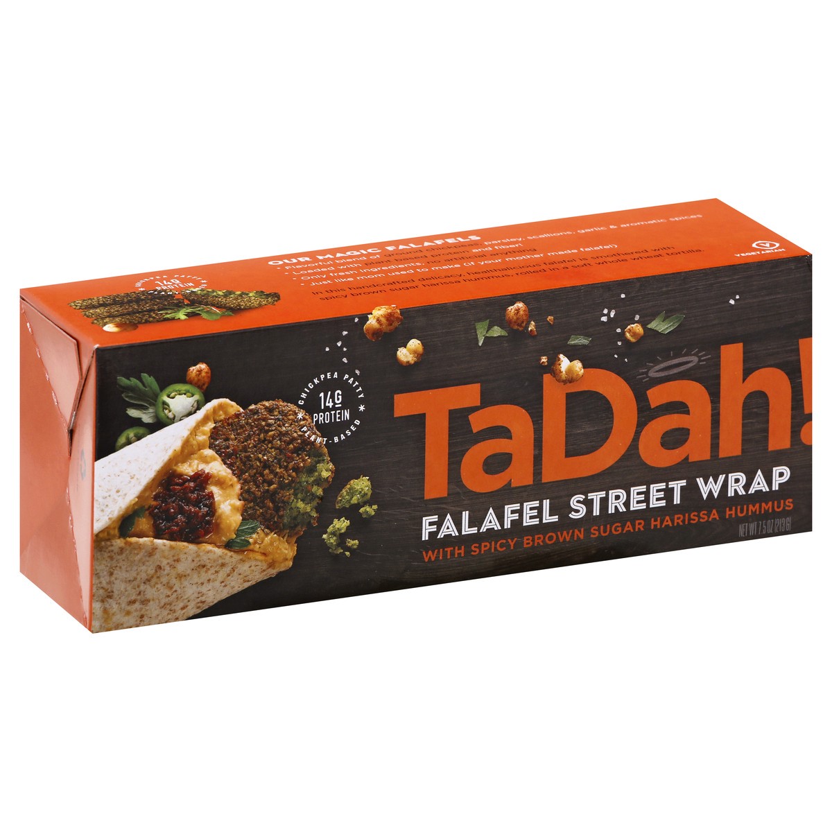 slide 7 of 13, Tadah! with Spicy Brown Sugar Harissa Hummus Falafel Street Wrap 7.5 oz, 7.5 oz