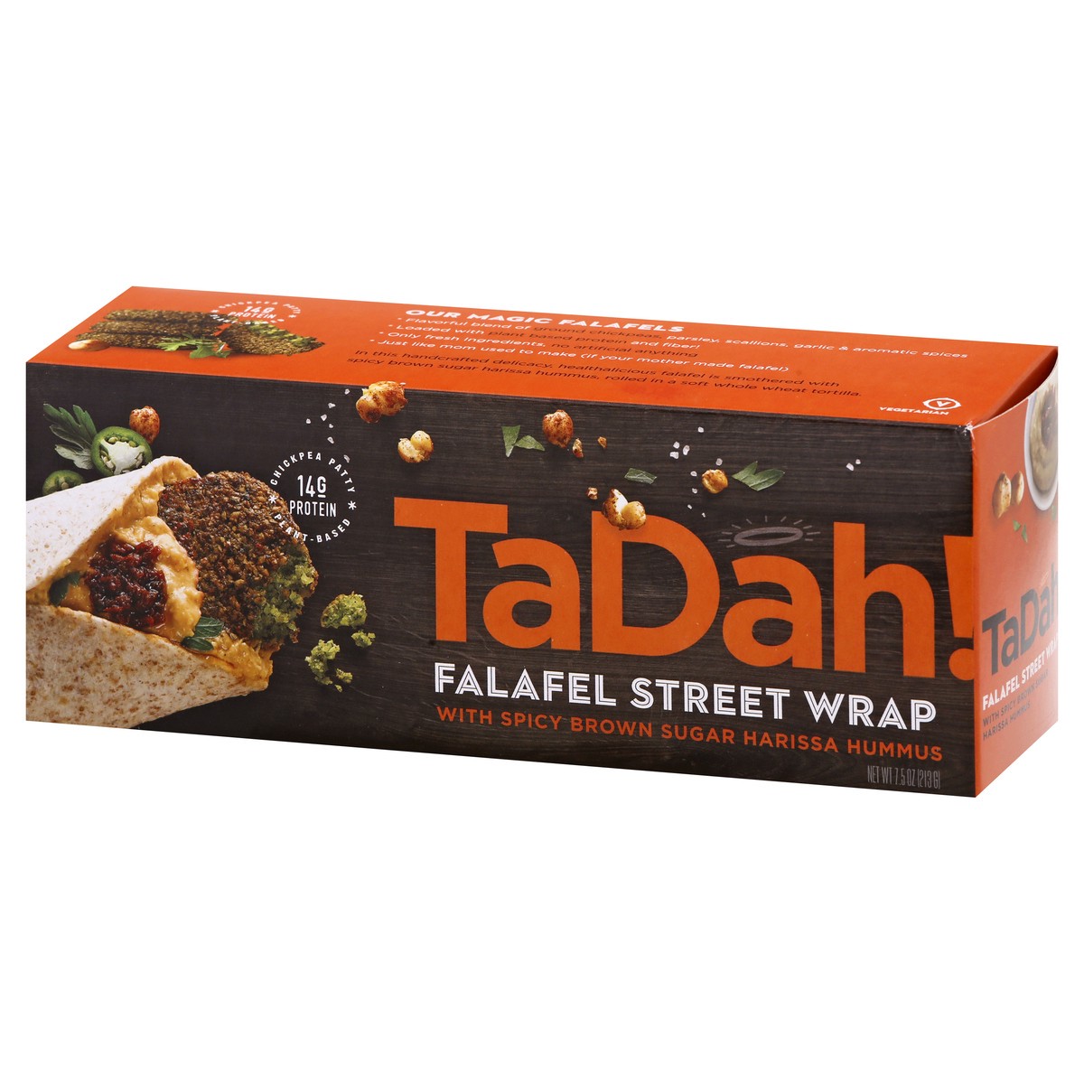 slide 8 of 13, Tadah! with Spicy Brown Sugar Harissa Hummus Falafel Street Wrap 7.5 oz, 7.5 oz