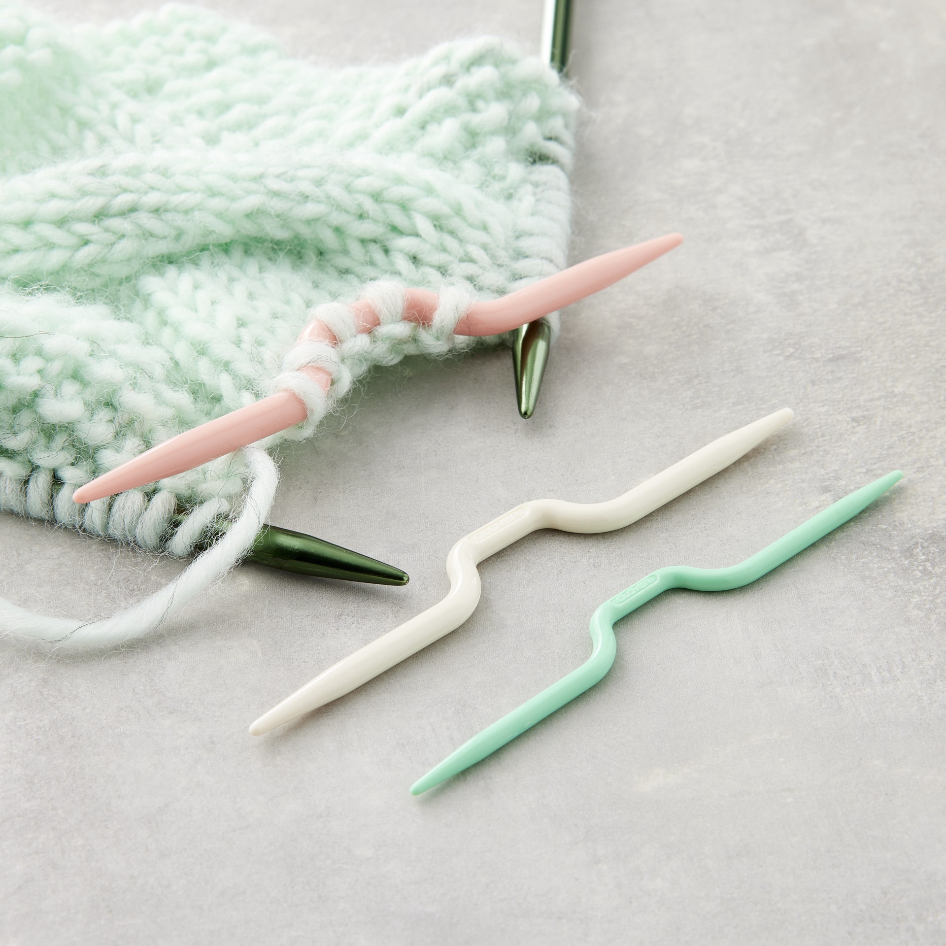 slide 4 of 4, Clover Cable Stitch Holders, 3 needles