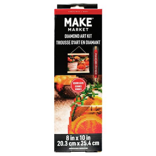 slide 1 of 4, 8" X 10" Cocktails Diamond Art Kit With Frame By Make Market, 8 in x 10 in