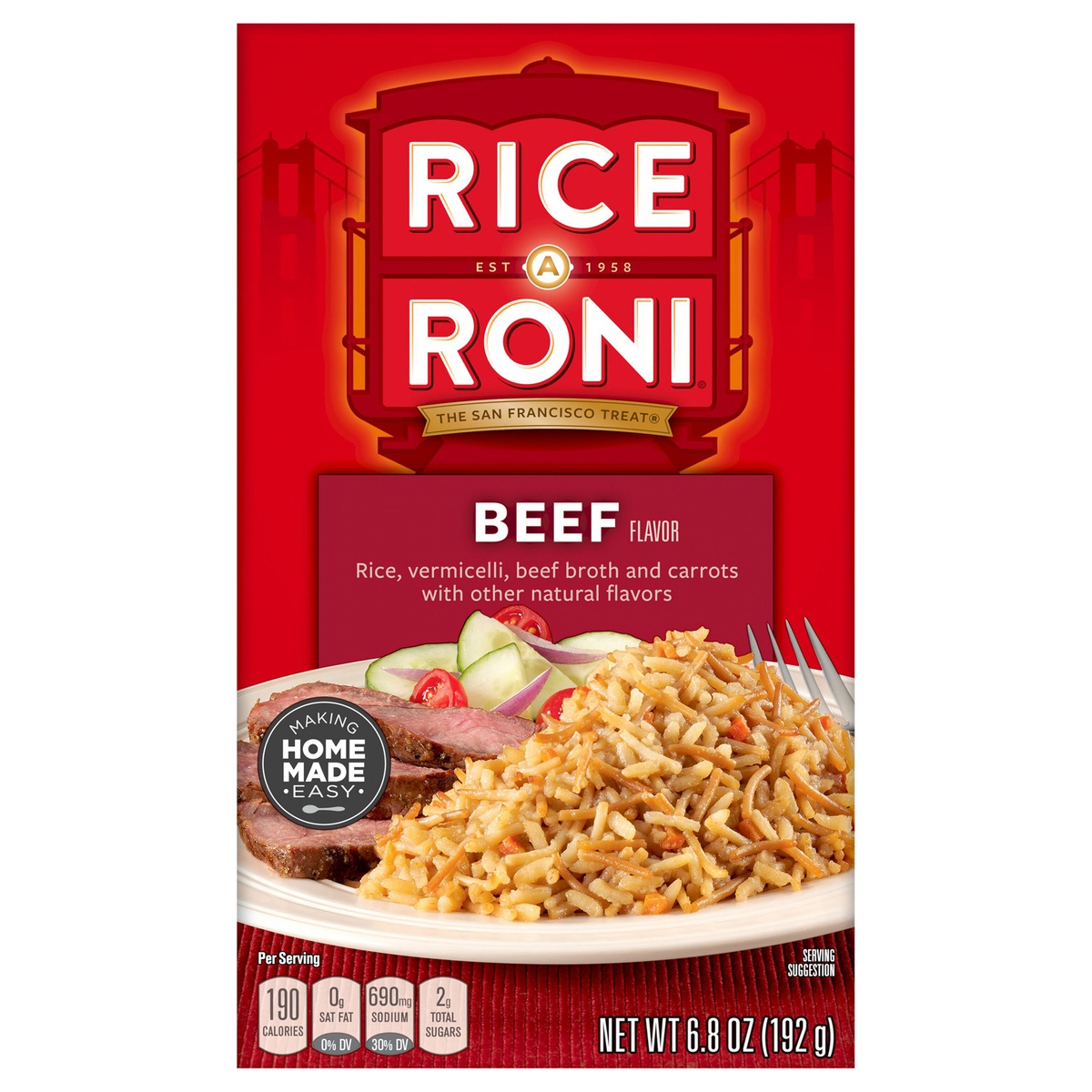 slide 1 of 6, Rice A Roni Rice Vermicelli Beef Flavor 6.8 Oz, 6.8 oz