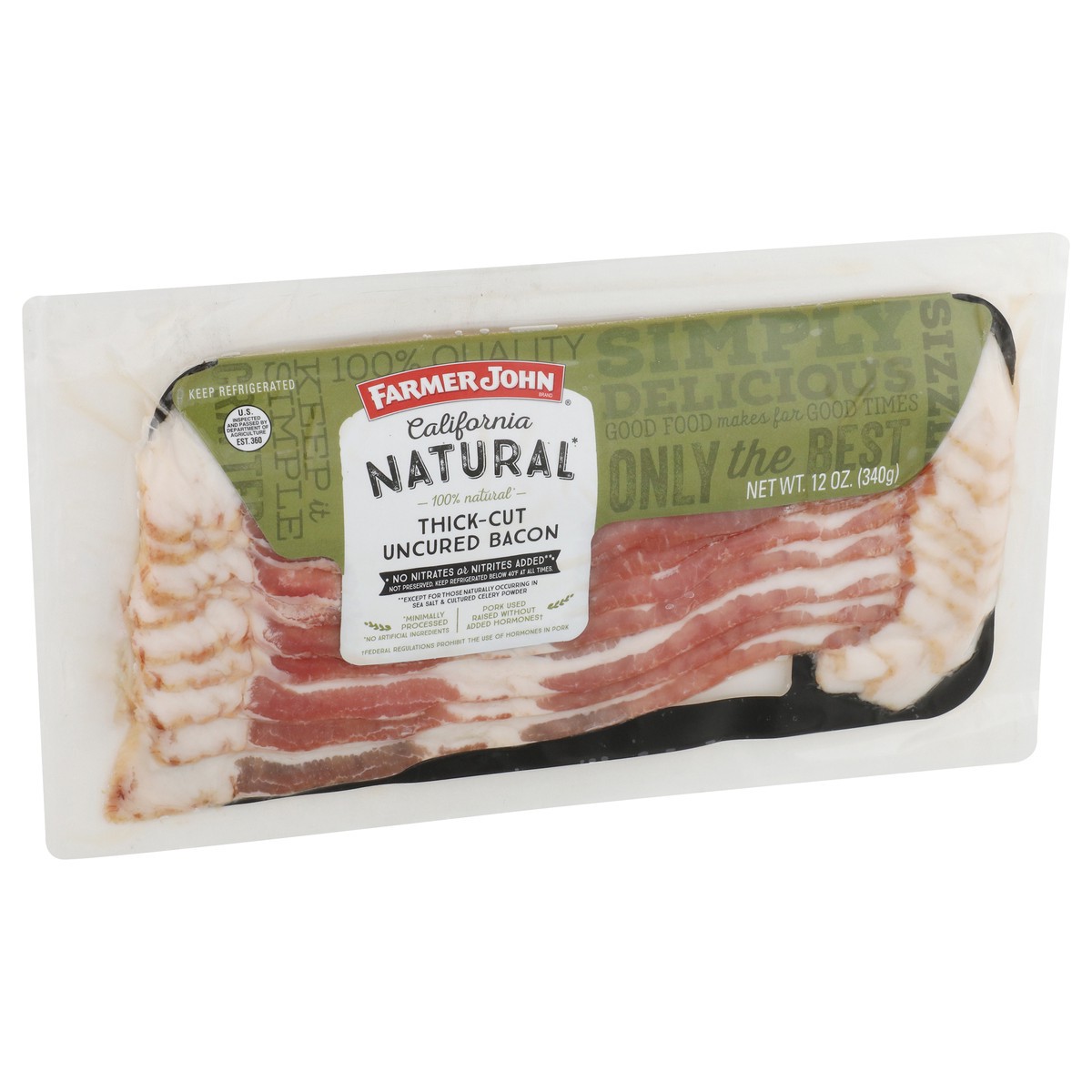 slide 2 of 9, Farmer John Natural Uncured California Thick-Cut Bacon 12 oz, 12 oz