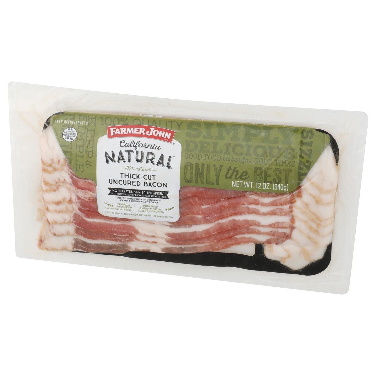 slide 3 of 9, Farmer John Natural Uncured California Thick-Cut Bacon 12 oz, 12 oz