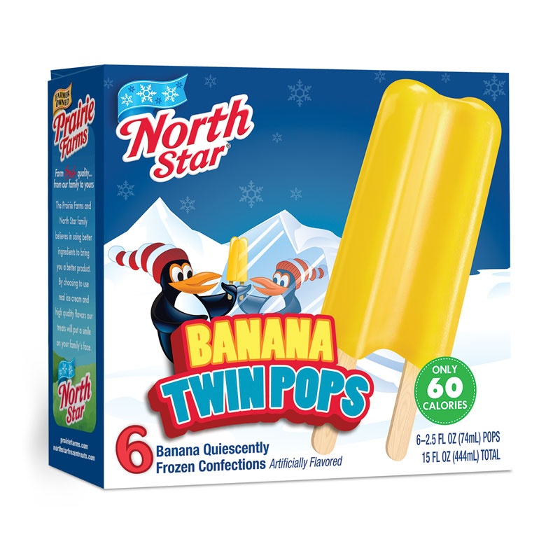 slide 1 of 1, North Star Banana Twin Pops, 6 ct