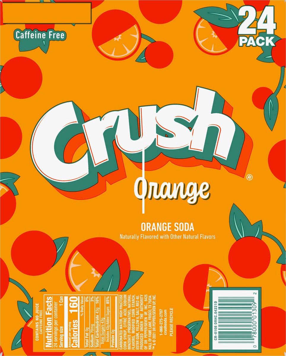 slide 5 of 7, Crush Orange Soda, 12 fl oz cans, 24 pack, 24 ct; 12 fl oz