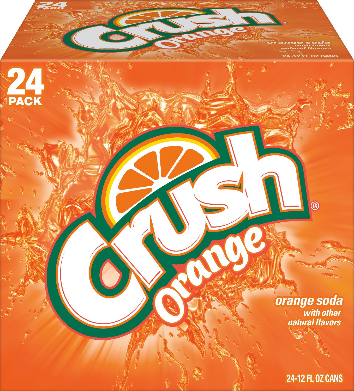 slide 1 of 7, Crush Orange Soda, 12 fl oz cans, 24 pack, 24 ct; 12 fl oz