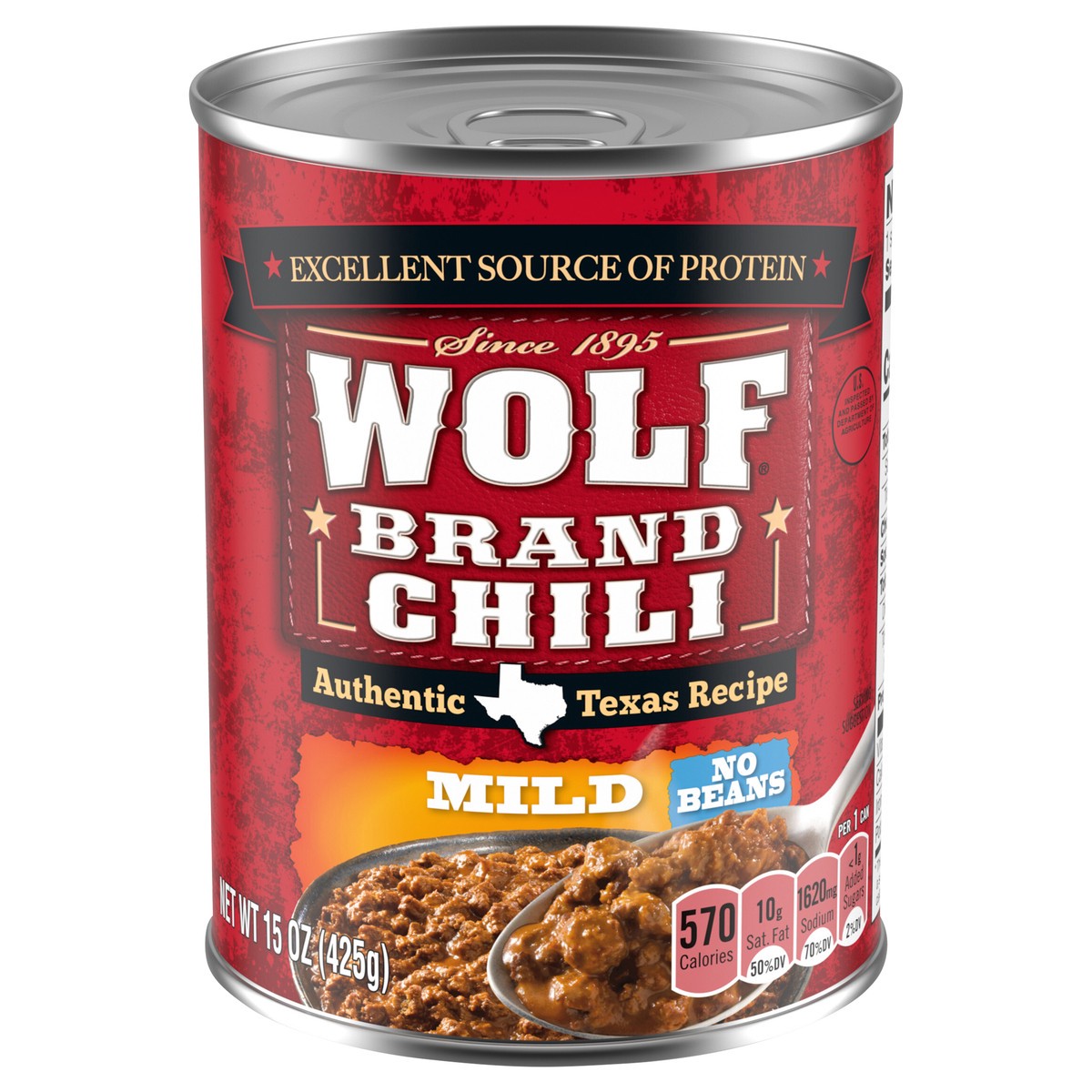 slide 1 of 5, Wolf Brand Mild No Beans Chili 15 oz, 15 oz