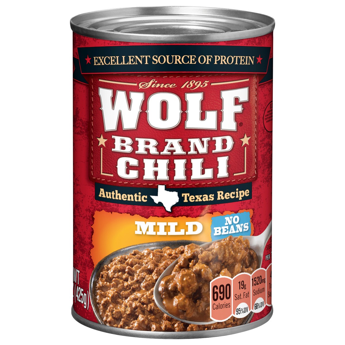 slide 1 of 5, Wolf Brand Mild No Beans Chili 15 oz, 15 oz