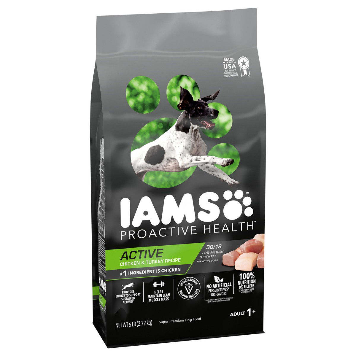 slide 2 of 9, IAMS ProActive Health Active with Chicken and Turkey Dry Dog Food - 6lbs, 6 lb