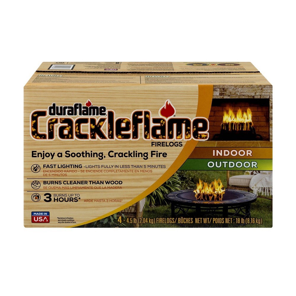 slide 2 of 6, Duraflame Crackleflame Indoor/Outdoor Firelog, 4 ct; 18 lb