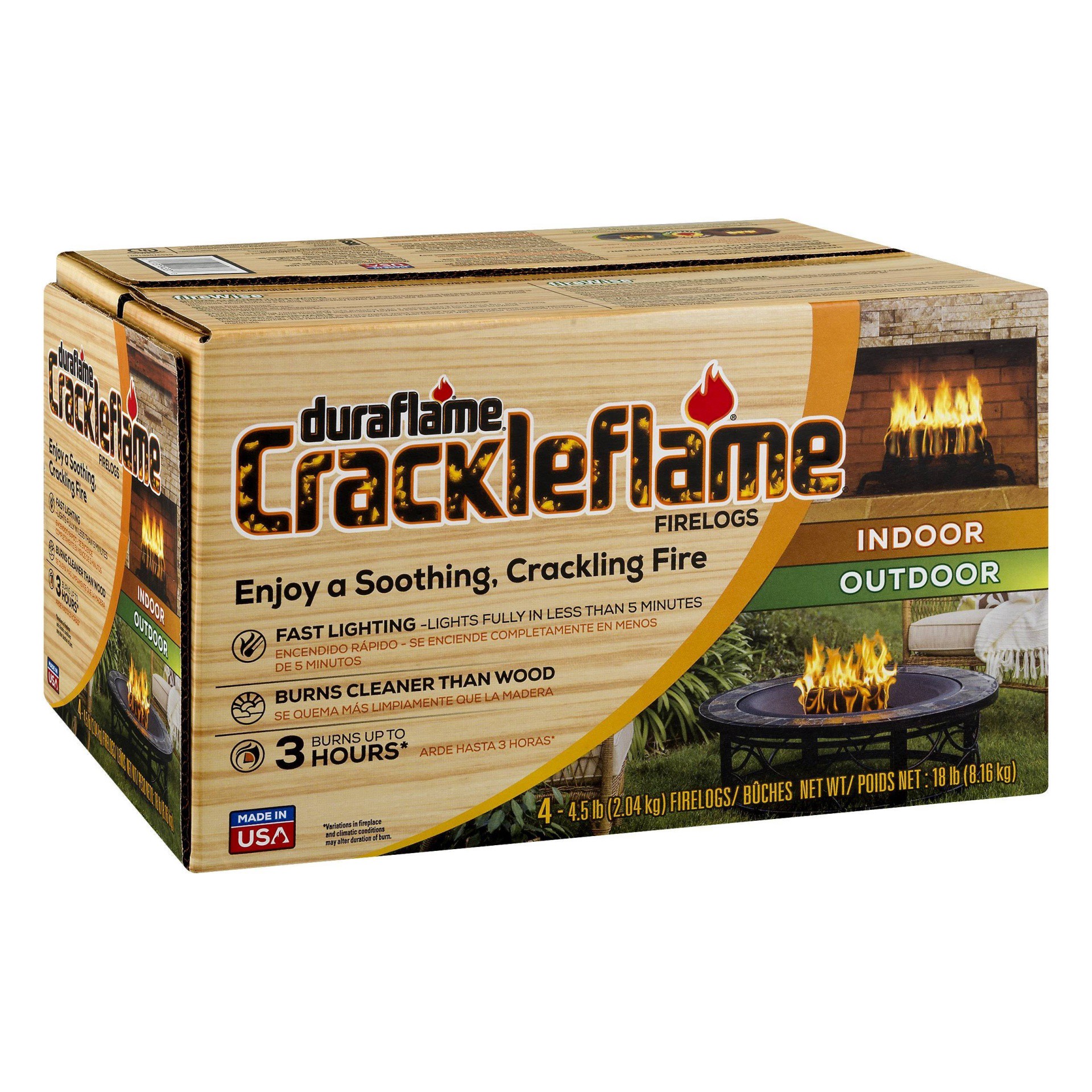 slide 1 of 6, Duraflame Crackleflame Indoor/Outdoor Firelog, 4 ct; 18 lb